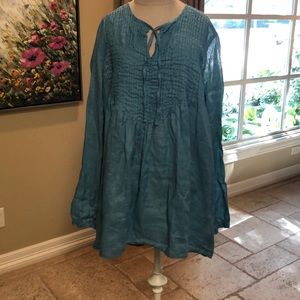 CP Shades light blue/turquoise linen tunic